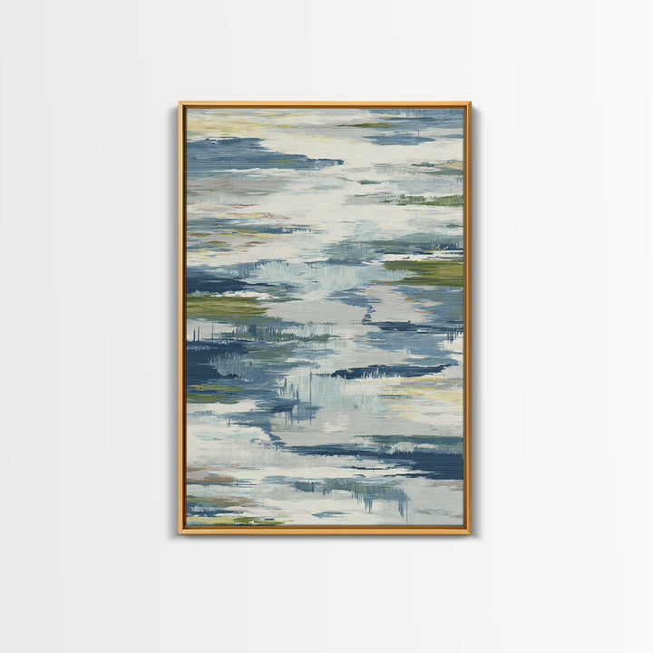 Clean Blue Water Ripple Abstraction Framed Canvas Print, Laundry Room Art, Digital Art, Living Room Decor, Abstract Art, Clean, LRA-2x3-98