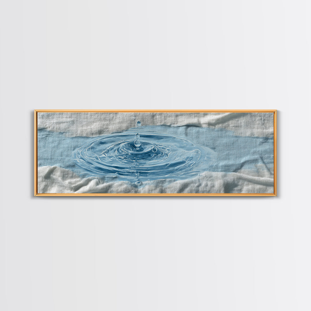 Clean Blue Water Ripple Abstraction Canvas Print, Laundry Room Art, Artwork, Living Room Decor, Clean, Minimalist Wall Art, LRA-3x1-34