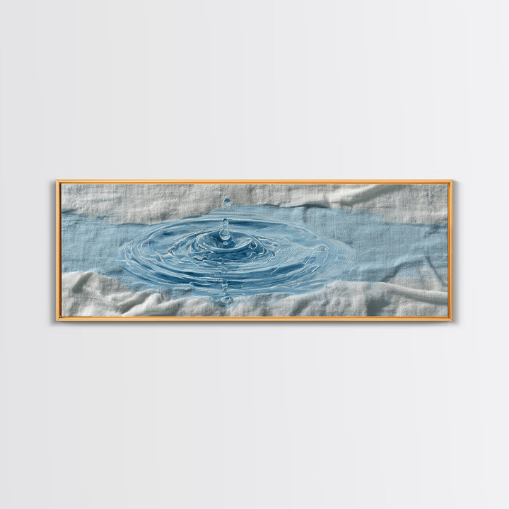 Clean Blue Water Ripple Abstraction Canvas Print, Laundry Room Art, Artwork, Living Room Decor, Clean, Minimalist Wall Art, LRA-3x1-34