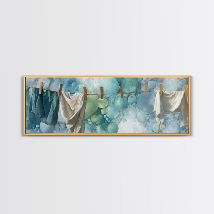 Abstract Suds and Bubbles Canvas Print, Laundry Room Art, Digital Print, Living Room Decor, Fine Art, Clean, Custom Wall Art, LRA-3x1-38