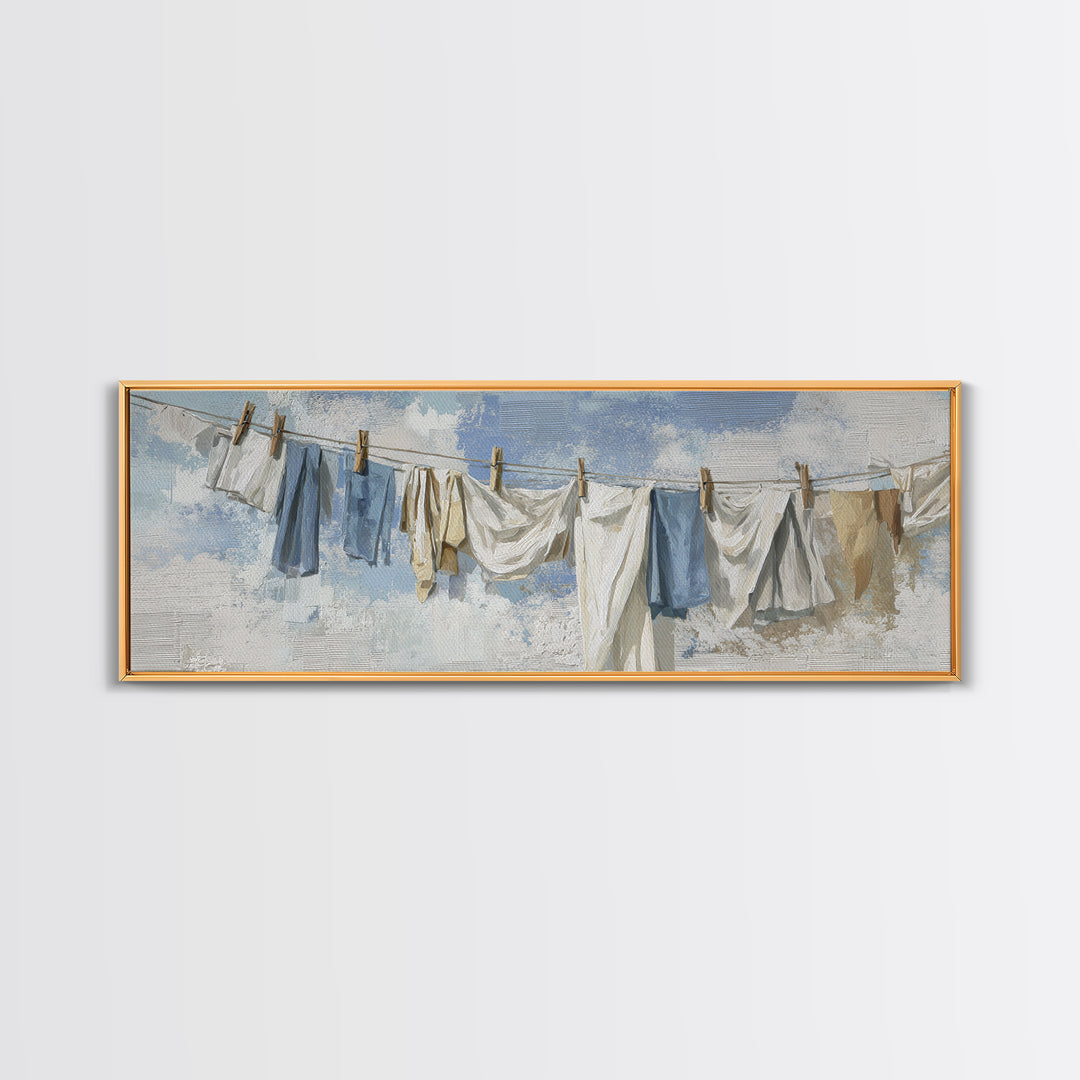 Linen Texture Abstract Canvas Print, Laundry Room Art, Whimsical Art, Living Room Decor, Abstract Art, Clean, Statement Artwork, LRA-3x1-4