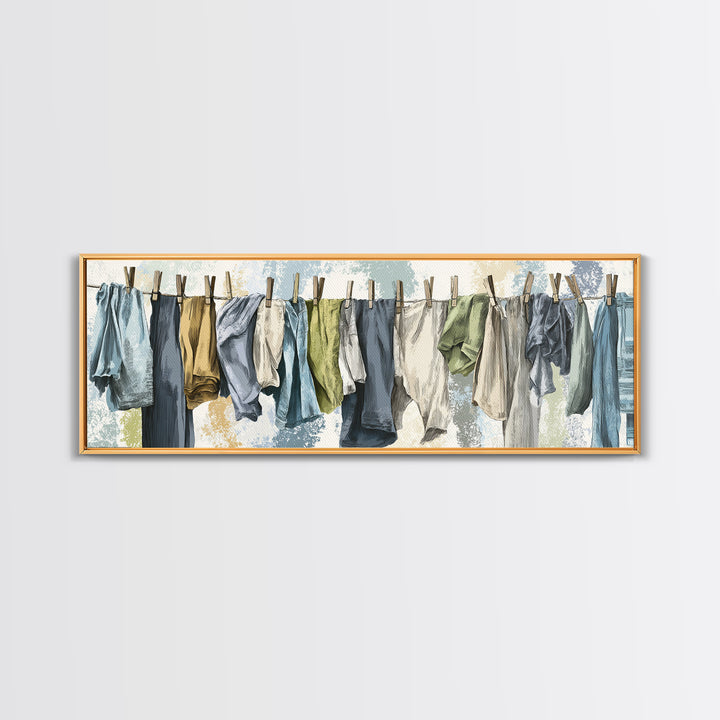 Fresh Air Meadow Landscape for Clean Mood Framed Canvas Print, Laundry Room Art, Room Decor, Living Room Decor, Fine Art, Clean, LRA-3x1-63