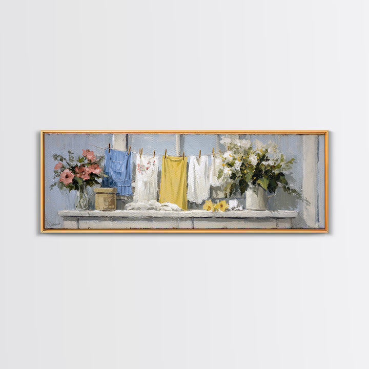 Farmhouse Laundry Sign Ornament Without Words Canvas Print, Laundry Room Art, Digital Wall Art, Living Room Decor, Clean, LRA-3x1-83