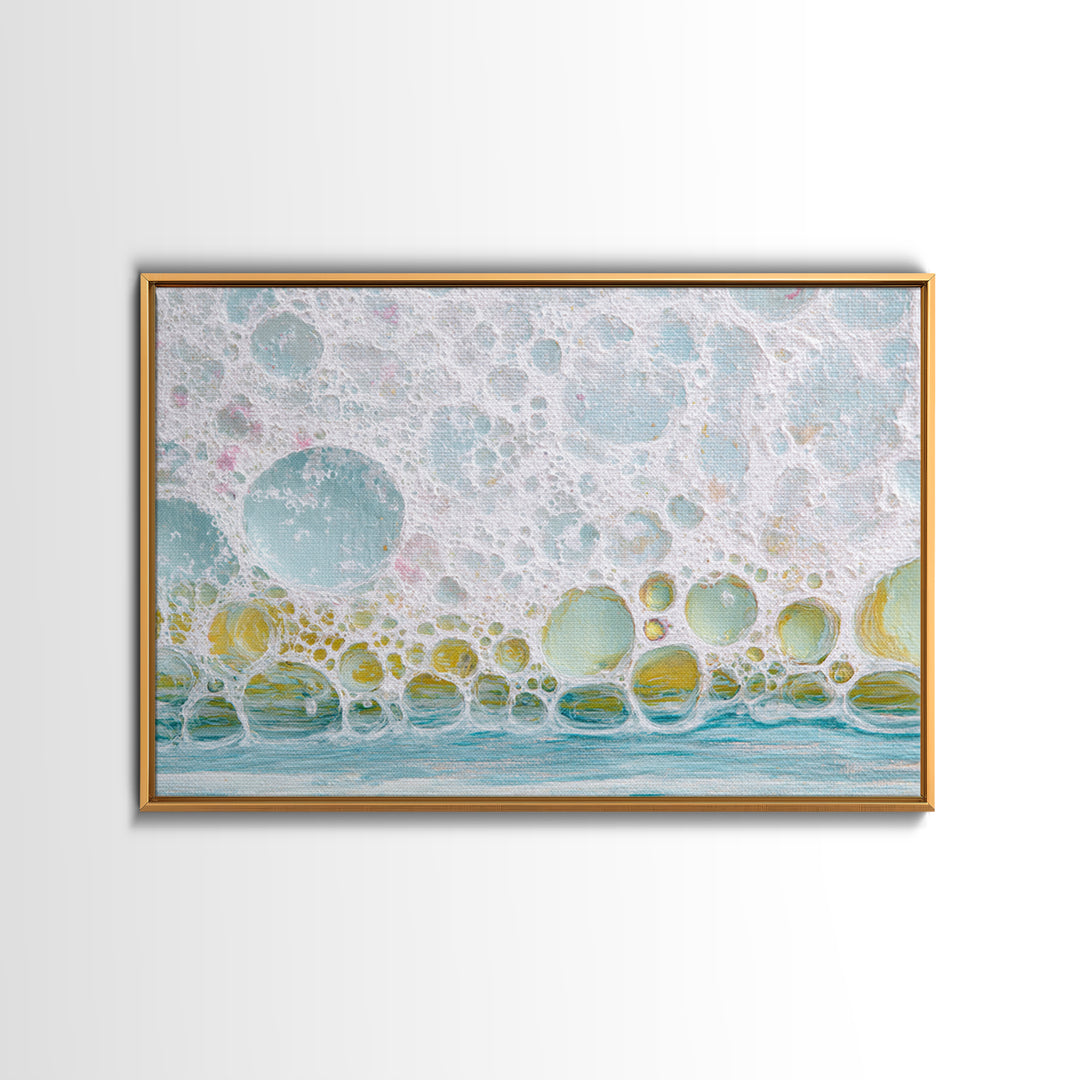 Abstract Suds and Bubbles Framed Canvas Print, Laundry Room Art, Printable Wall Art, Living Room Decor, Abstract Art, Clean, LRA-3x2-2