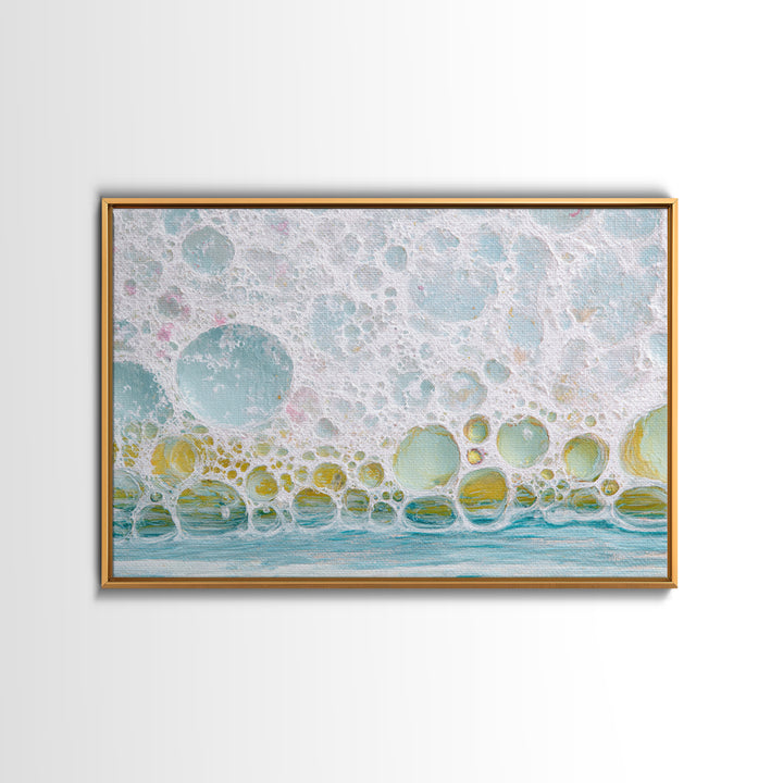 Abstract Suds and Bubbles Framed Canvas Print, Laundry Room Art, Printable Wall Art, Living Room Decor, Abstract Art, Clean, LRA-3x2-2