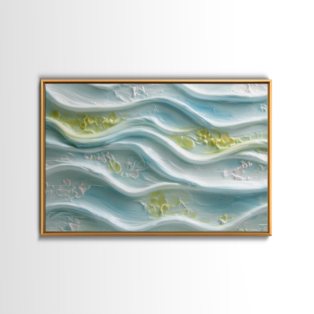 Clean Blue Water Ripple Abstraction Framed Canvas Print, Laundry Room Art, Wall Art Print, Living Room Decor, Abstract Art, LRA-3x2-46
