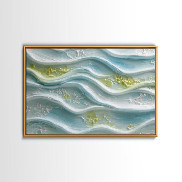 Clean Blue Water Ripple Abstraction Framed Canvas Print, Laundry Room Art, Wall Art Print, Living Room Decor, Abstract Art, LRA-3x2-46