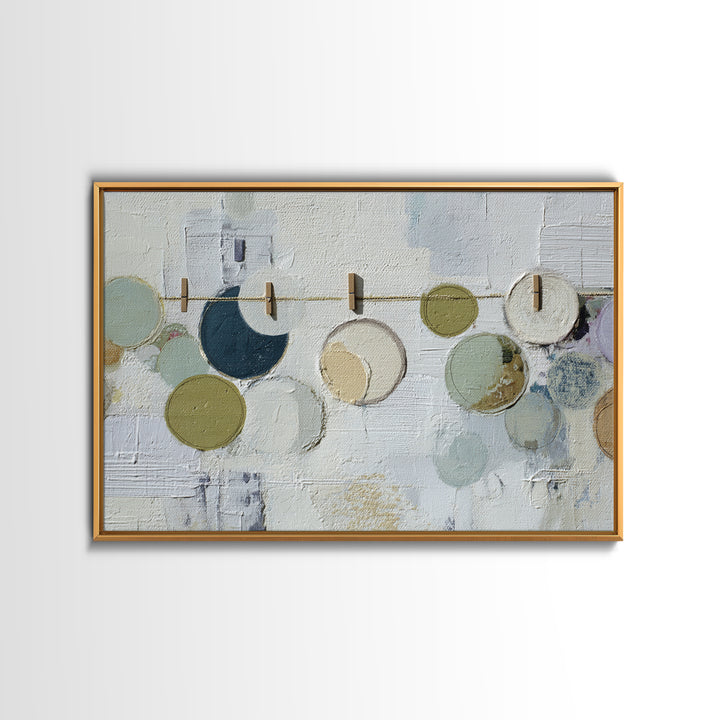 Soap Bubbles Rendered as Playful Abstract Circles Canvas Print, Laundry Room Art, Farmhouse Wall Decor, Living Room Decor, LRA-3x2-58
