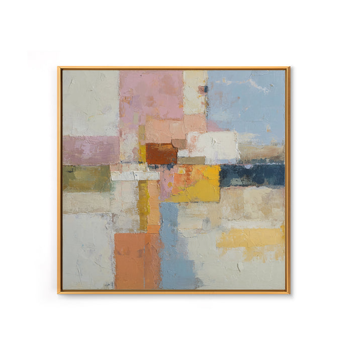 Warm Terra Cotta Abstract Landscape Canvas Print, Mediterranean Art, Digital Art Prints, Living Room Decor, Watercolor Art, MAR-1x1-14