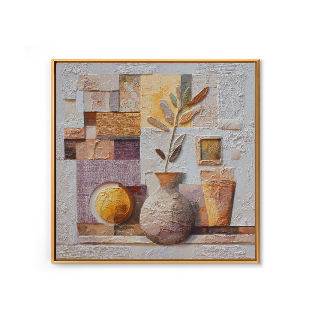 Warm Terra Cotta Abstract Landscape Canvas Print, Mediterranean Art, Living Room Art, Living Room Decor, Oil Painting, Azure, MAR-1x1-86