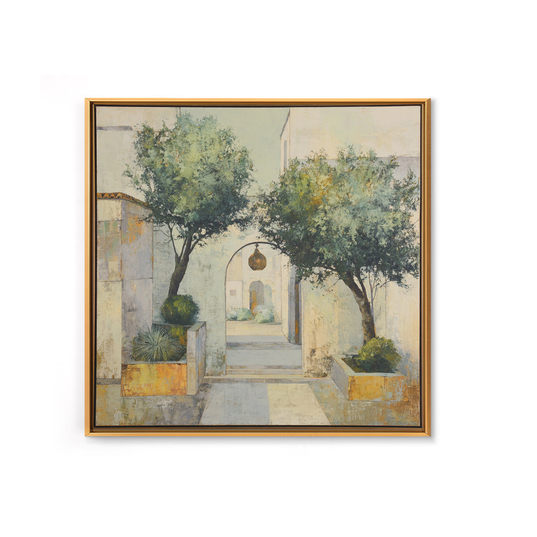 Olive Grove under Pale Morning Light Canvas Print, Mediterranean Art, Gallery Decor, Living Room Decor, Fine Art, Azure, MAR-1x1-89