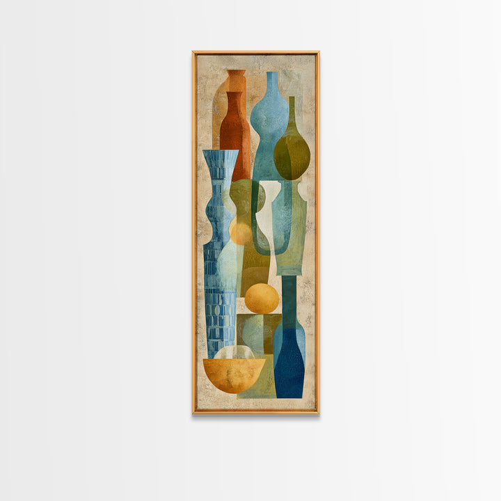 Spanish Tile Ornament Canvas Print, Mediterranean Art, Farmhouse Decor, Living Room Decor, Fine Art, Azure, Landscape Painting, MAR-1x3-100