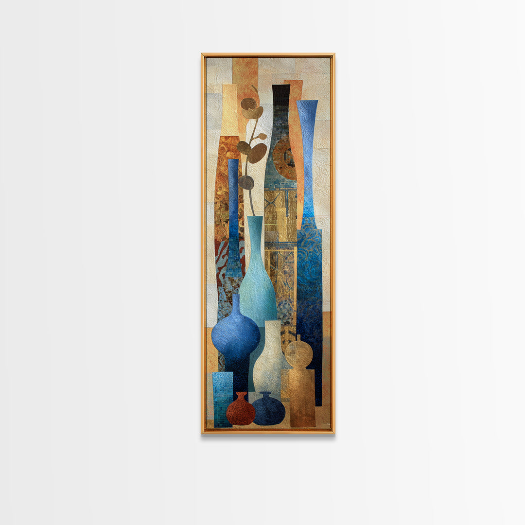 Warm Terra Cotta Abstract Landscape Canvas Print, Mediterranean Art, Watercolor Art, Living Room Decor, Fine Art, Azure, MAR-1x3-26