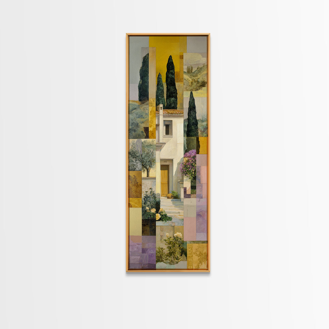 Olive Grove under Pale Morning Light Canvas Print, Mediterranean Art, Wall Decor, Living Room Decor, Fine Art, Azure, MAR-1x3-77