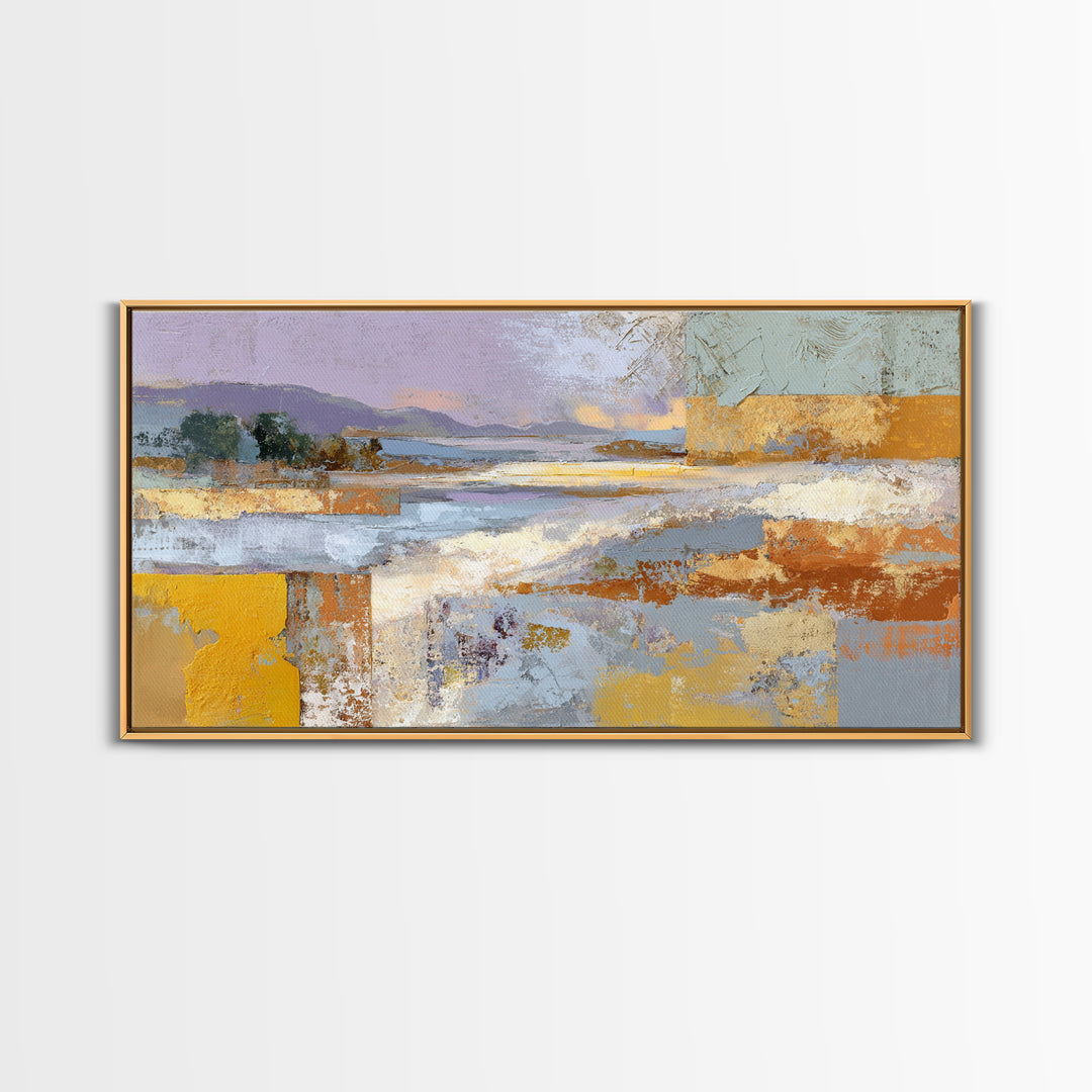 Warm Terra Cotta Abstract Landscape Canvas Print, Mediterranean Art, Room Decor, Living Room Decor, Azure, Printable Art, MAR-2x1-58