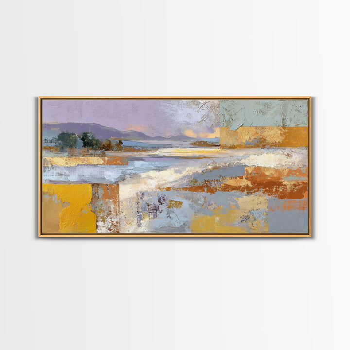 Warm Terra Cotta Abstract Landscape Canvas Print, Mediterranean Art, Room Decor, Living Room Decor, Azure, Printable Art, MAR-2x1-58