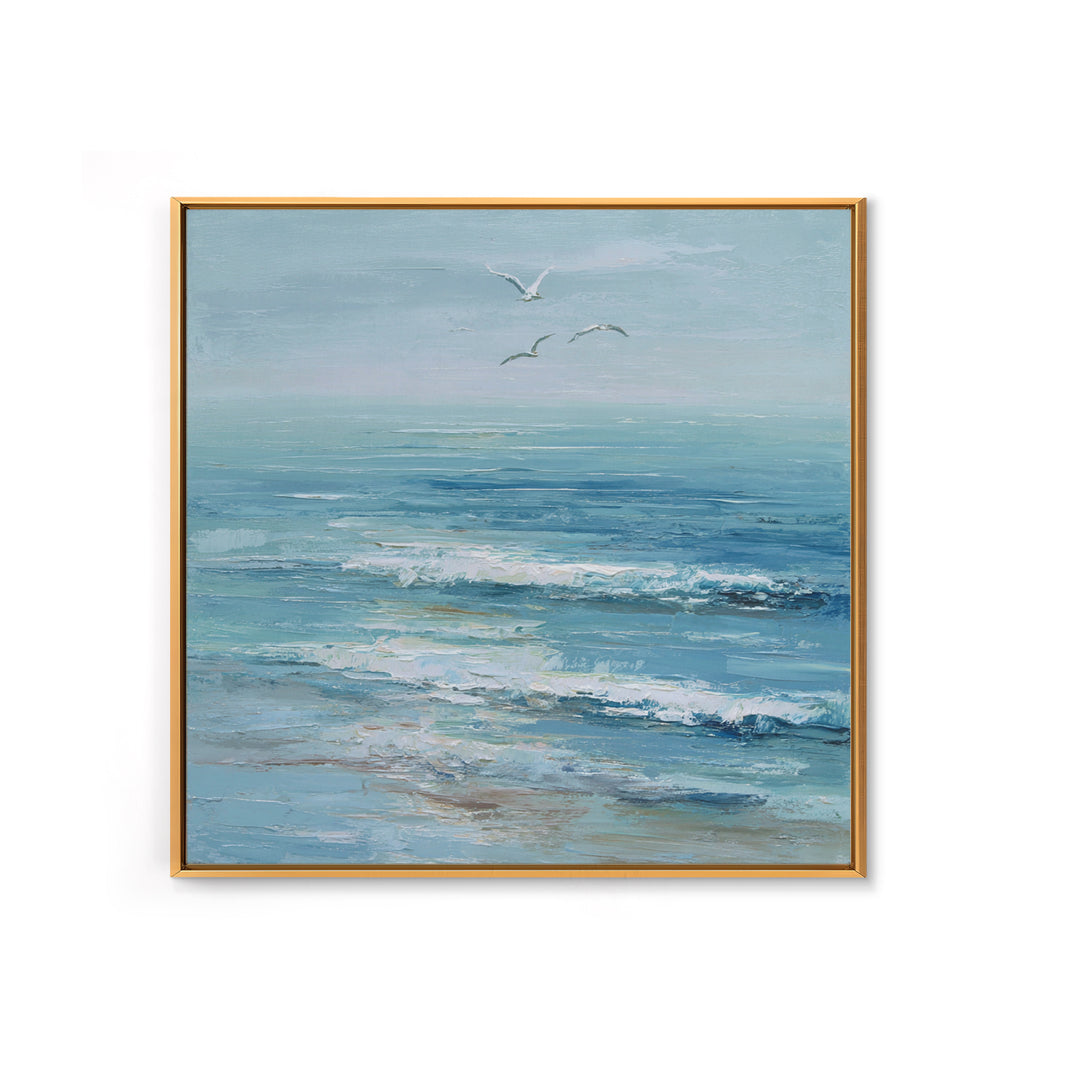 Hotel Coastal Landscape Framed Canvas Print, Master Bedroom, Neutral Decor, Bedroom Decor, Oil Painting, Sanctuary, Home Decor, MAS-1x1-21