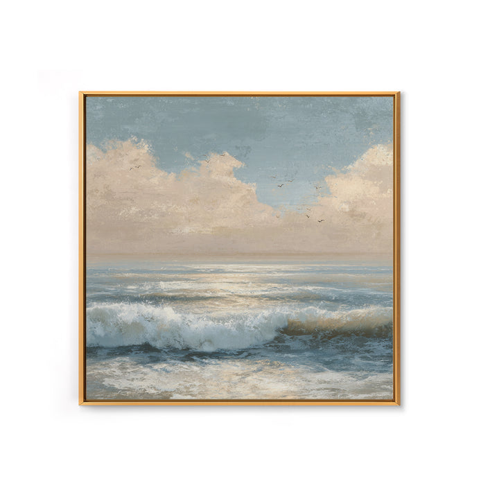 Elegant Moonlit Ocean Horizon Canvas Print, Master Bedroom, Room Decor, Bedroom Decor, Fine Art, Sanctuary, Wall Decal, MAS-1x1-49