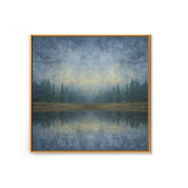 Calm Misty Forest Panorama Framed Canvas Print, Master Bedroom, Bedroom Prints, Bedroom Decor, Sanctuary, Gallery Decor, MAS-1x1-52