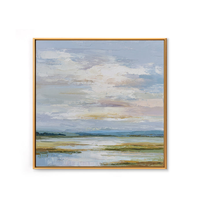 Blush and Taupe Cloudscape Canvas Print, Master Bedroom, Over Bed Wall Art, Bedroom Decor, Oil Painting, Sanctuary, MAS-1x1-54