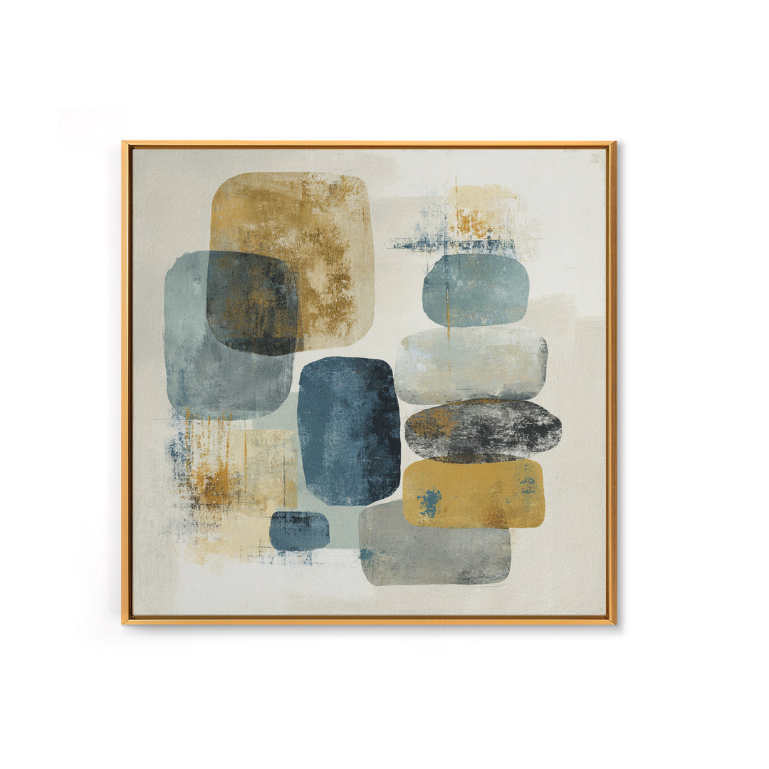 Minimal Stone Shapes Framed Canvas Print, Master Bedroom, Bedroom Prints, Bedroom Decor, Abstract Art, Sanctuary, Gallery Decor, MAS-1x1-64