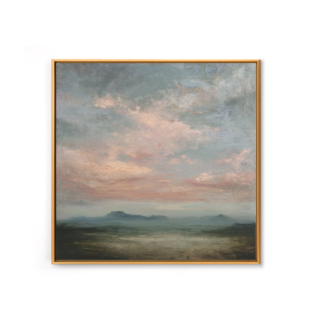 Blush and Taupe Cloudscape Framed Canvas Print, Master Bedroom, Statement Artwork, Bedroom Decor, Fine Art, Sanctuary, MAS-1x1-78
