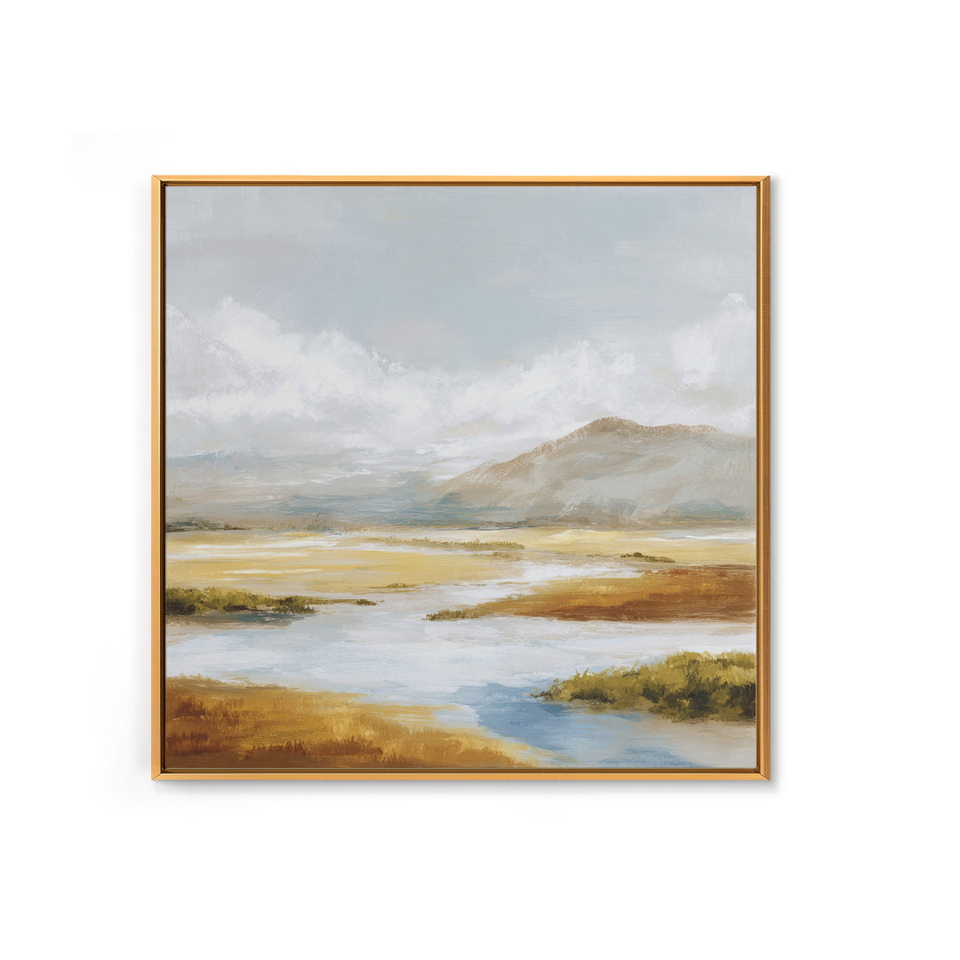 Soft Mountain Ridge Canvas Print, Master Bedroom, Minimalist Decor, Bedroom Decor, Oil Painting, Sanctuary, Farmhouse Decor, MAS-1x1-85