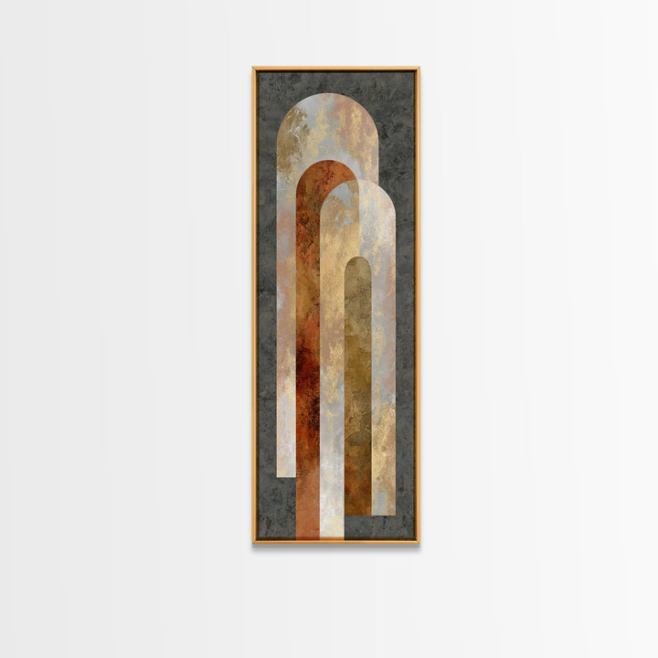 Gold Accented Abstract Arches Framed Canvas Print, Master Bedroom, Wall Decor, Bedroom Decor, Sanctuary, Farmhouse Wall Decor, MAS-1x3-20