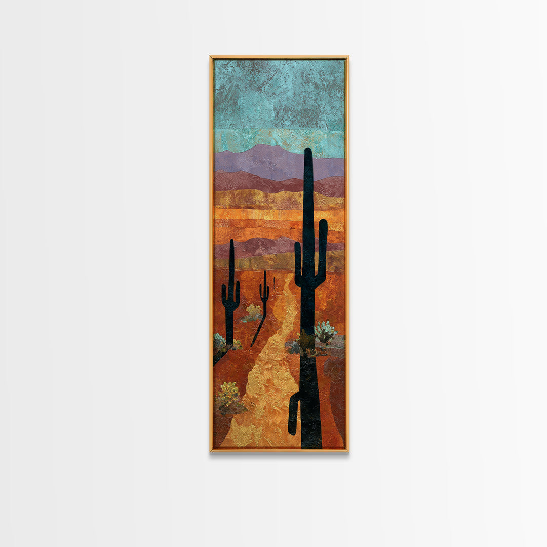 Quiet Desert Dusk Canvas Print, Master Bedroom, Above Bed Wall Decor, Bedroom Decor, Oil Painting, Sanctuary, Textured Painting, MAS-1x3-22