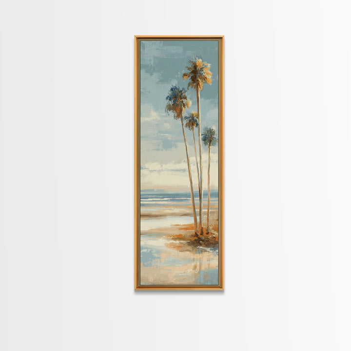 Hotel Coastal Landscape Canvas Print, Master Bedroom, Farmhouse Wall Art, Bedroom Decor, Oil Painting, Sanctuary, MAS-1x3-33