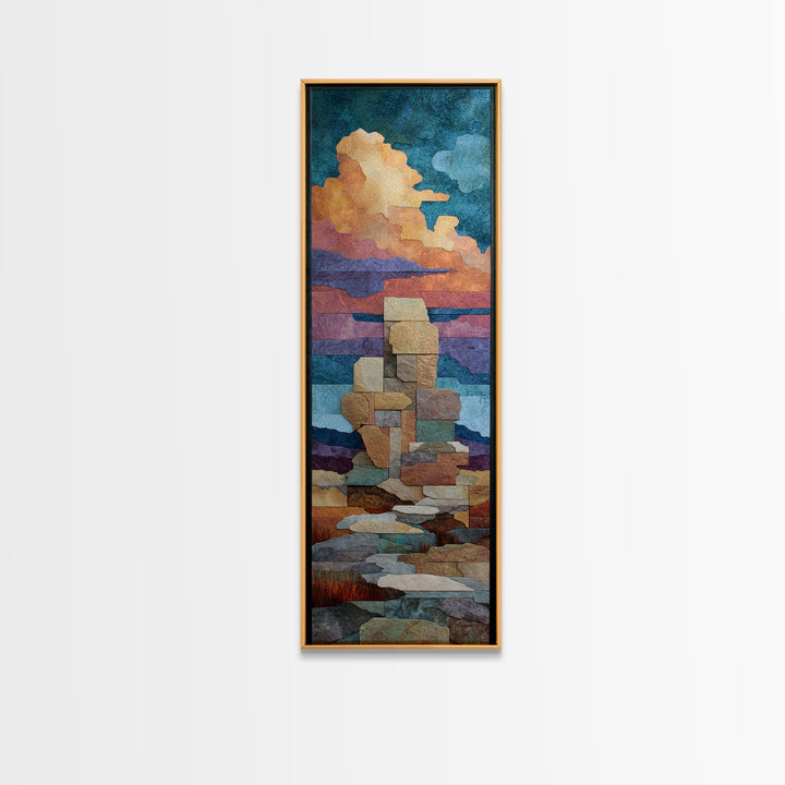 Quiet Desert Dusk Framed Canvas Print, Master Bedroom, Modern Decor, Bedroom Decor, Fine Art, Sanctuary, Wall Decor, Art Print, MAS-1x3-46