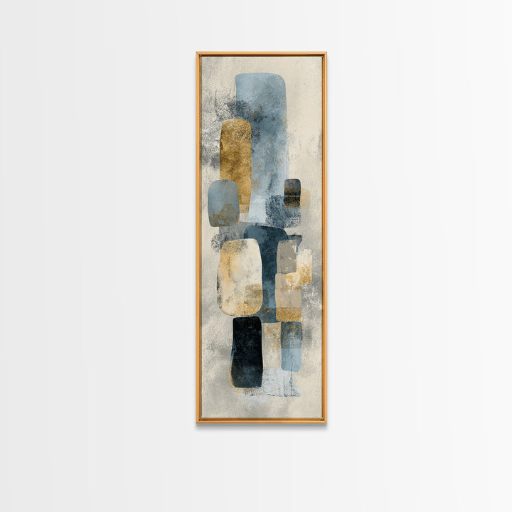 Minimal Stone Shapes Framed Canvas Print, Master Bedroom, Printable Art, Bedroom Decor, Abstract Art, Sanctuary, MAS-1x3-52