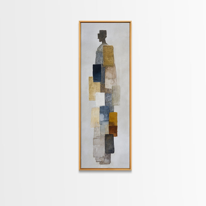 Minimal Two Figure Line Drawing Canvas Print, Master Bedroom, Wall Art Prints, Bedroom Decor, Oil Painting, Sanctuary, MAS-1x3-65