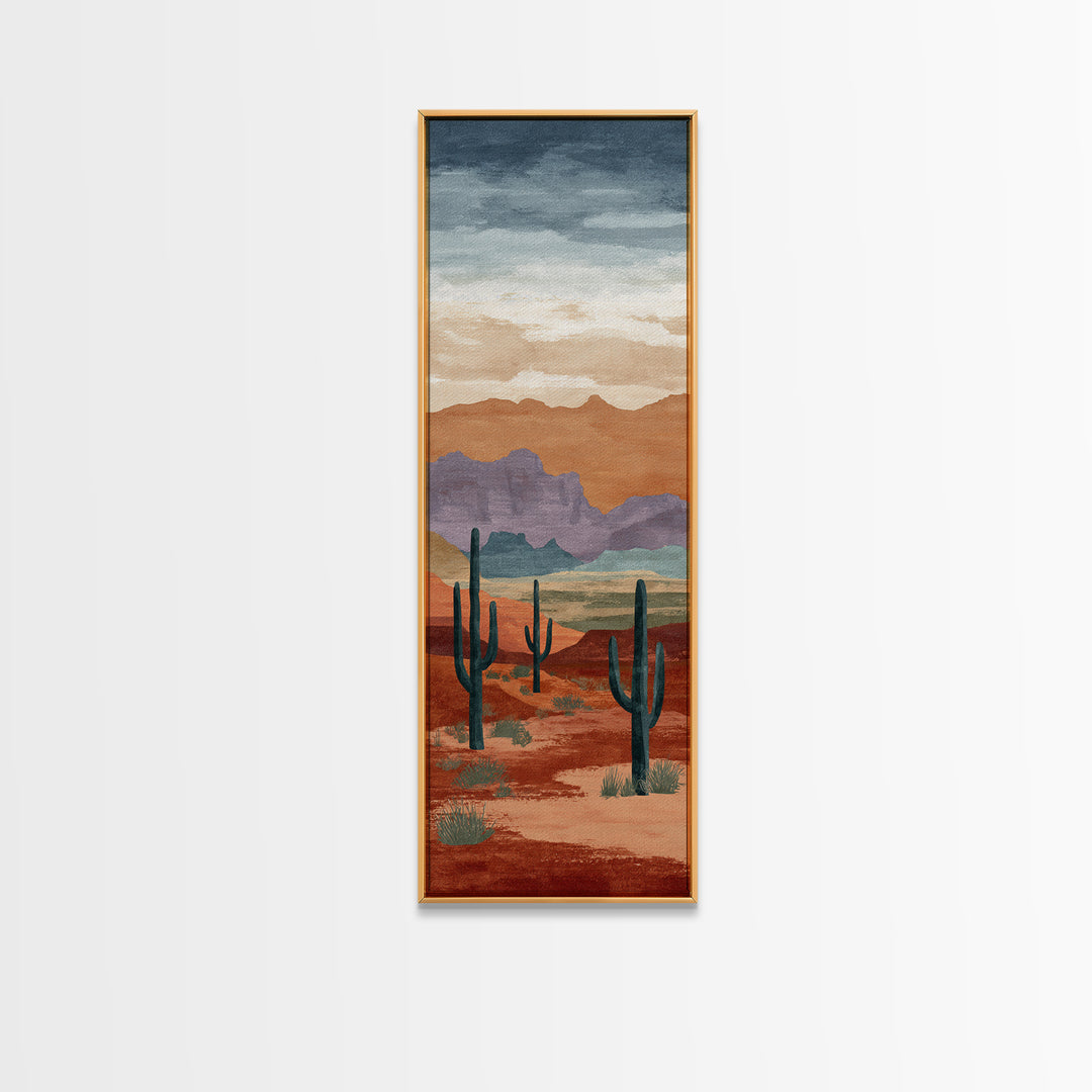 Quiet Desert Dusk Framed Canvas Print, Master Bedroom, Modern Decor, Bedroom Decor, Fine Art, Sanctuary, Wall Decor, Art Print, MAS-1x3-70
