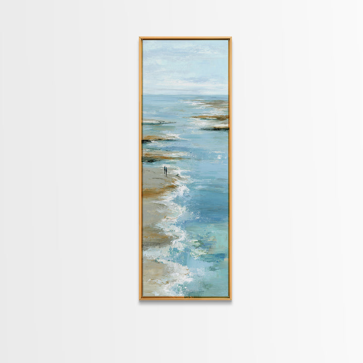 Hotel Coastal Landscape Canvas Print, Master Bedroom, Living Room Prints, Bedroom Decor, Watercolor Art, Sanctuary, MAS-1x3-81