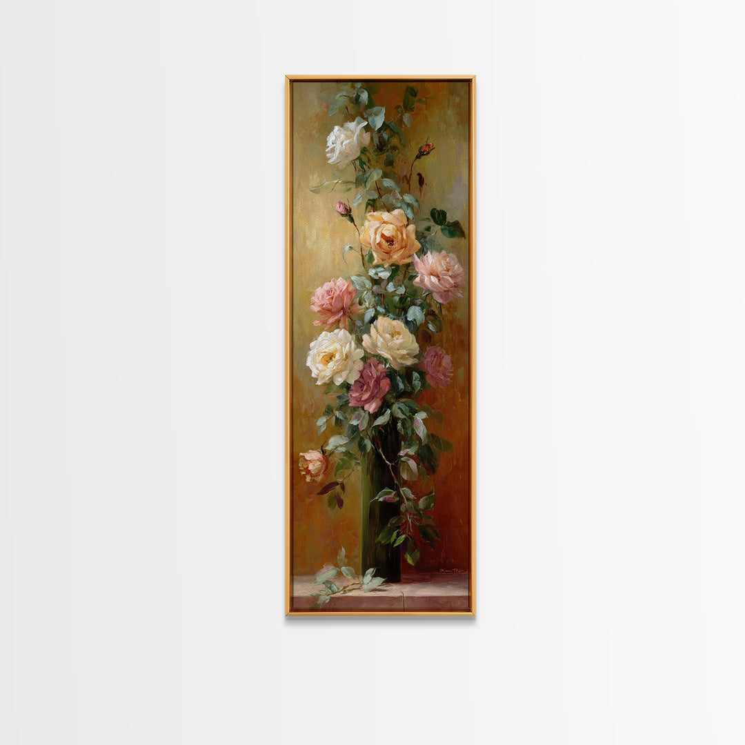 Warm Candlelit Still Life Framed Canvas Print, Master Bedroom, Farmhouse Wall Art, Bedroom Decor, Fine Art, Sanctuary, MAS-1x3-84