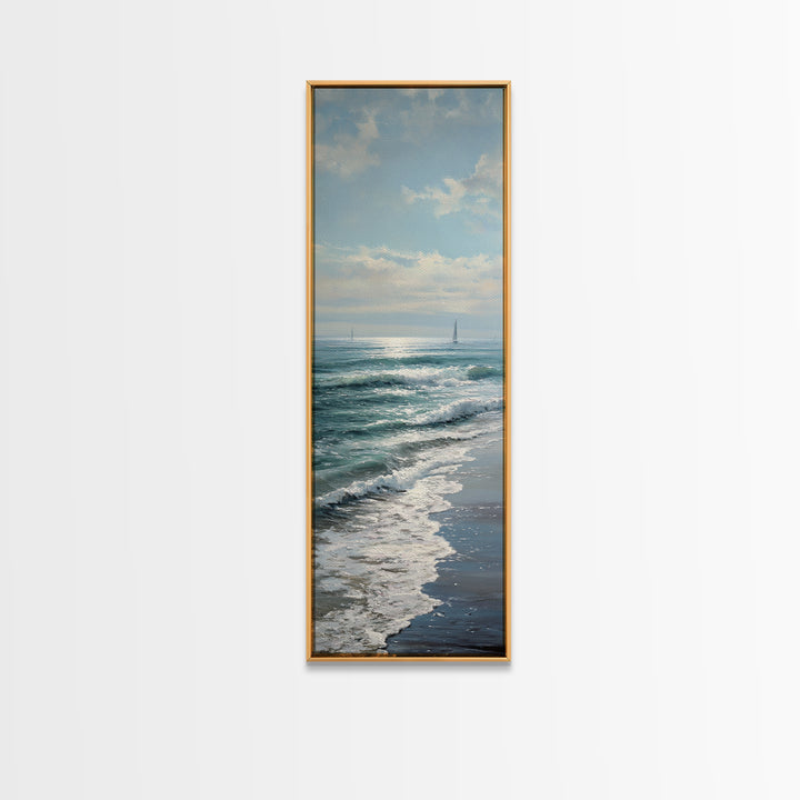 Elegant Moonlit Ocean Horizon Canvas Print, Master Bedroom, Printable Art, Bedroom Decor, Fine Art, Sanctuary, Wall Art Bedroom, MAS-1x3-85