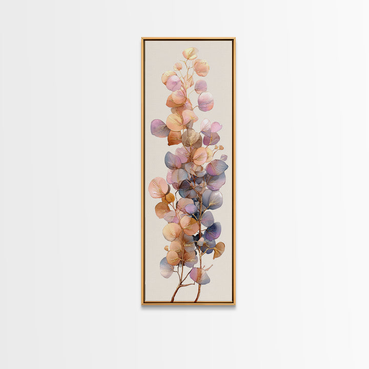 Gentle Eucalyptus Watercolor Branches Framed Canvas Print, Master Bedroom, Set of 2 Prints, Bedroom Decor, Fine Art, Sanctuary, MAS-1x3-96