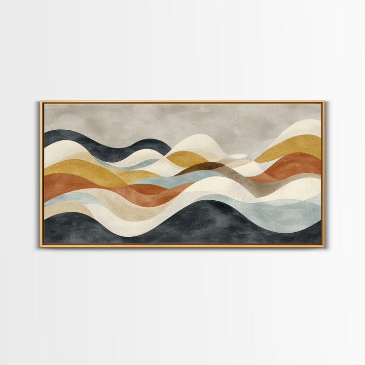 Abstract Wave Forms Framed Canvas Print, Master Bedroom, Fine Art Print, Bedroom Decor, Abstract Art, Sanctuary, MAS-2x1-16
