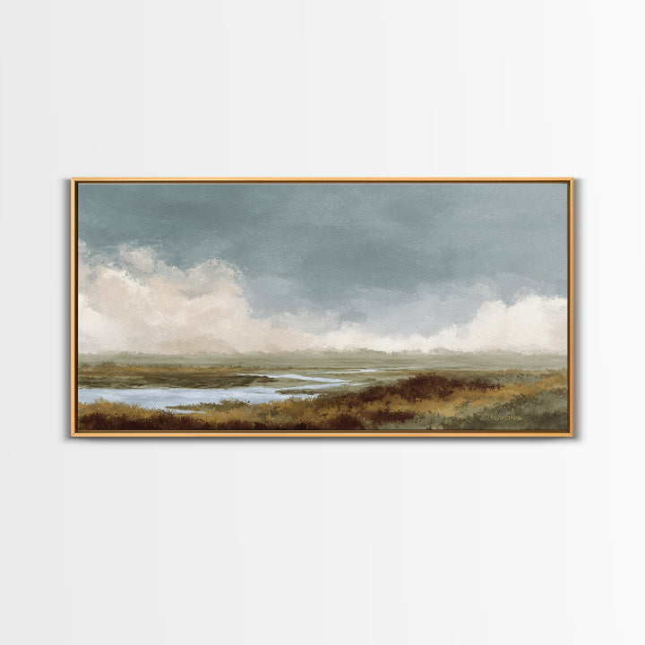 Blush and Taupe Cloudscape Canvas Print, Master Bedroom, Bedroom Decor, Abstract Art, Sanctuary, Printable Art, MAS-2x1-26