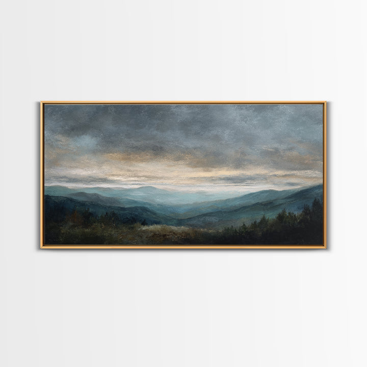 Soft Mountain Ridge Framed Canvas Print, Master Bedroom, Printable Wall Art, Bedroom Decor, Sanctuary, Minimalist Wall Art, MAS-2x1-33