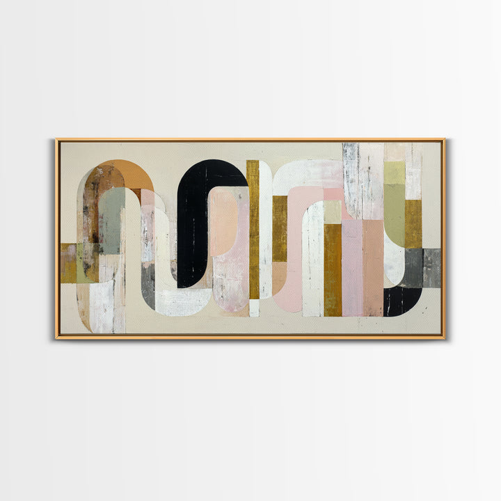 Gold Accented Abstract Arches Canvas Print, Master Bedroom, Bedroom Decor, Abstract Art, Sanctuary, Farmhouse Wall Art, MAS-2x1-52