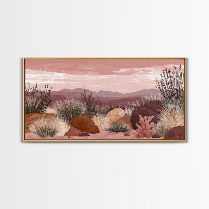 Quiet Desert Dusk Canvas Print, Master Bedroom, Printable Wall Art, Bedroom Decor, Fine Art, Sanctuary, Minimalist Wall Art, MAS-2x1-54