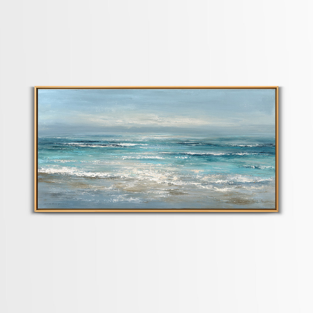 Hotel Coastal Landscape Framed Canvas Print, Master Bedroom, Canvas Print, Bedroom Decor, Sanctuary, Above Bed Wall Art, MAS-2x1-65