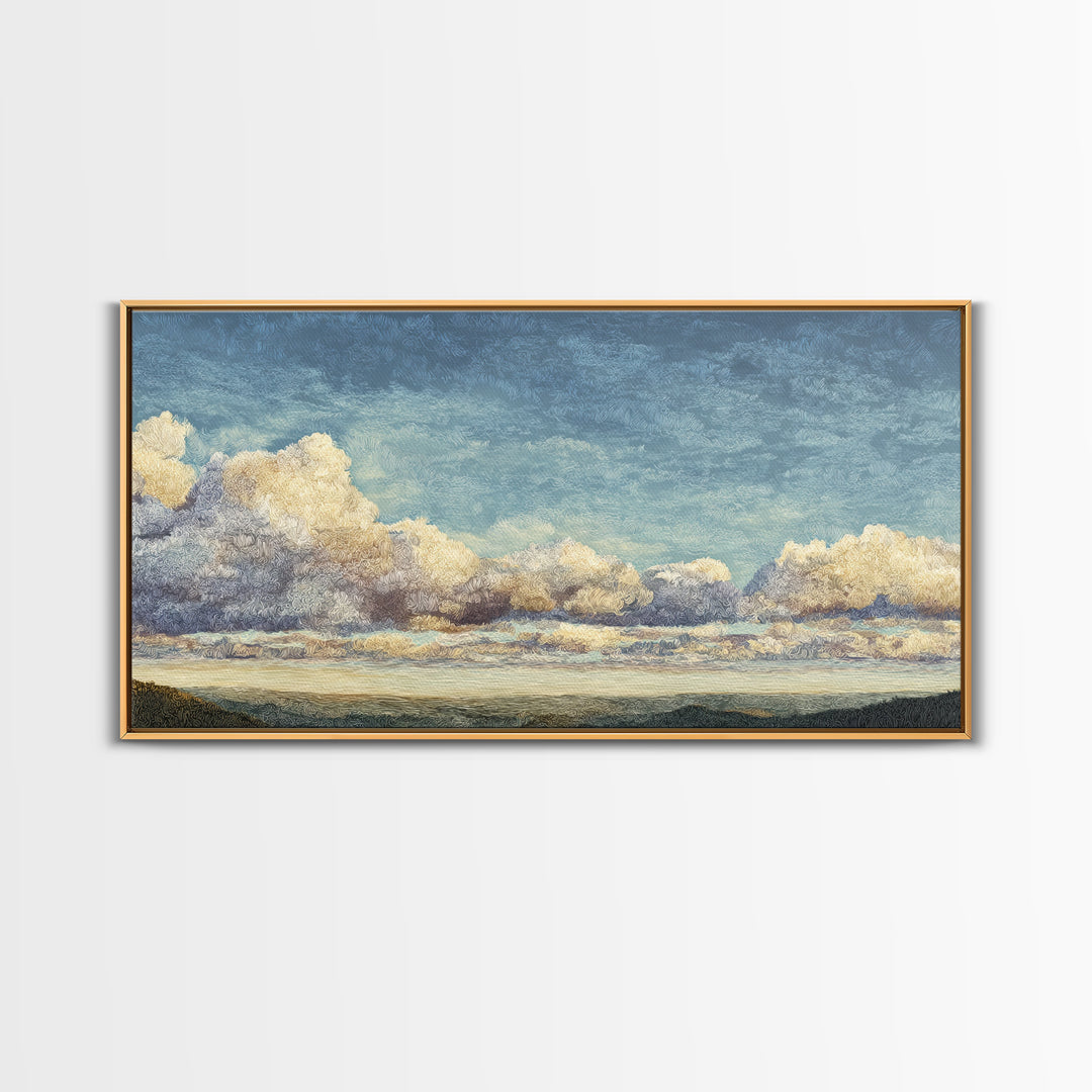 Blush and Taupe Cloudscape Canvas Print, Master Bedroom, Wall Decal, Bedroom Decor, Watercolor Art, Sanctuary, MAS-2x1-74