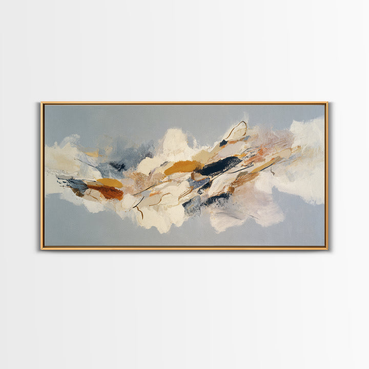 Large Cream Abstract Framed Canvas Print, Master Bedroom, Minimalist Wall Art, Bedroom Decor, Sanctuary, Over Bed Wall Art, MAS-2x1-85