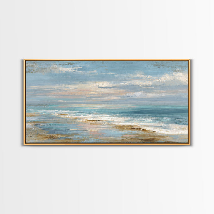 Hotel Coastal Landscape Canvas Print, Master Bedroom, Farmhouse Wall Art, Bedroom Decor, Oil Painting, Sanctuary, MAS-2x1-89