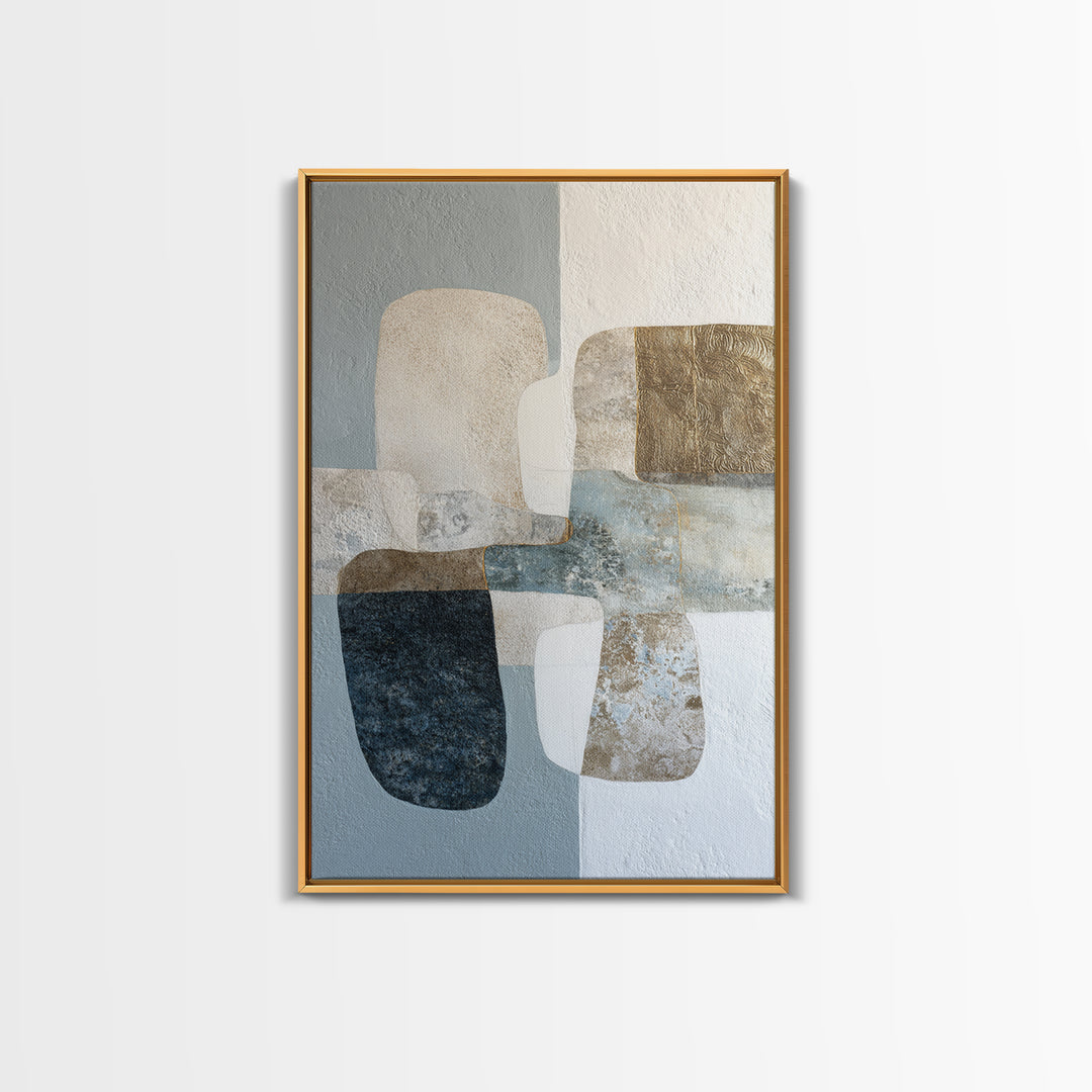 Minimal Stone Shapes Framed Canvas Print, Master Bedroom, Modern Decor, Bedroom Decor, Abstract Art, Sanctuary, Wall Decor, MAS-2x3-24