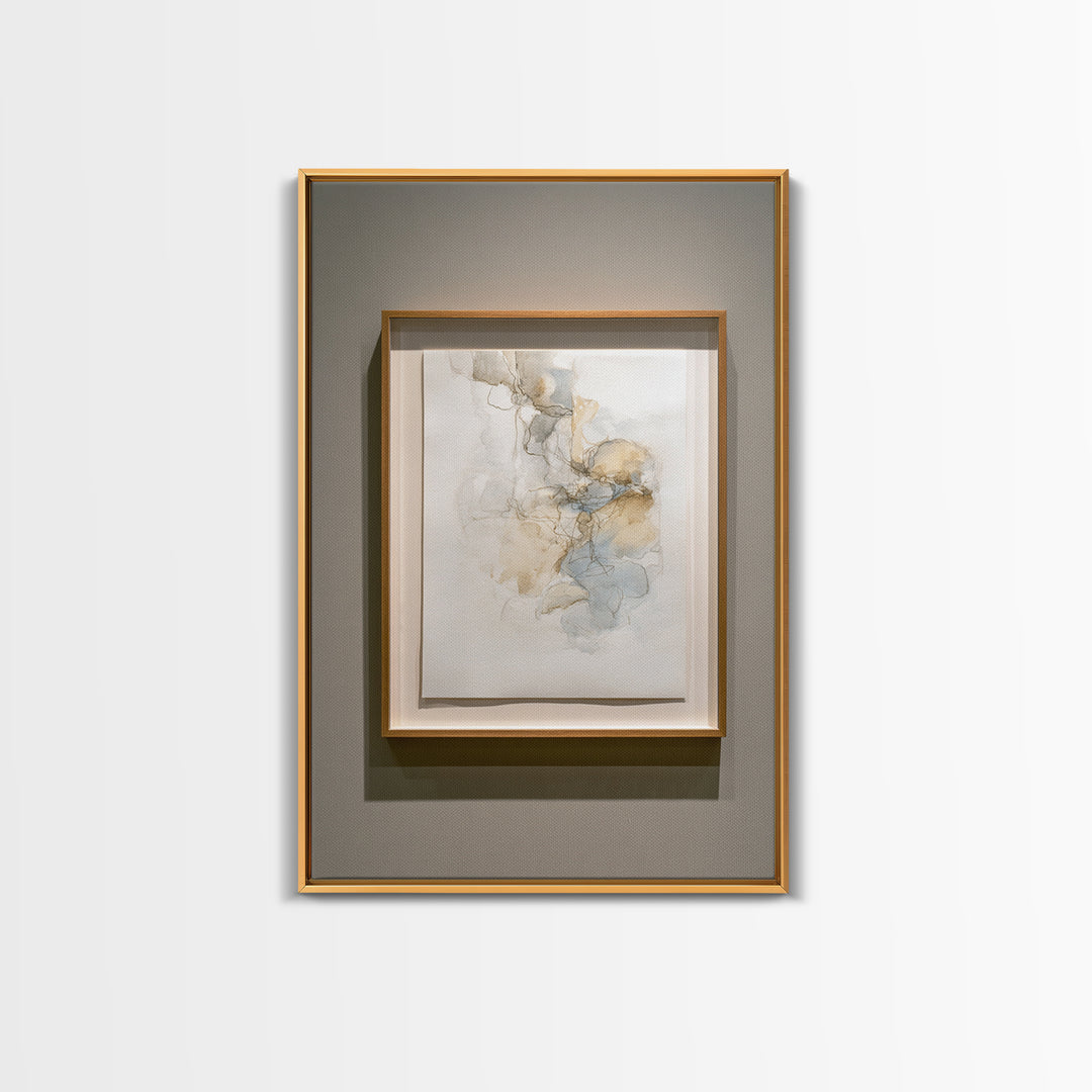 Minimal Two Figure Line Drawing Framed Canvas Print, Master Bedroom, Farmhouse Decor, Bedroom Decor, Fine Art, Sanctuary, MAS-2x3-37