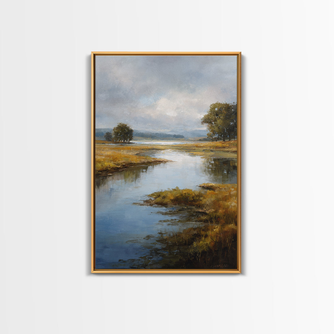 Serene Lake with Pale Morning Reflection Canvas Print, Master Bedroom, Printable Art, Bedroom Decor, Fine Art, Sanctuary, MAS-2x3-39